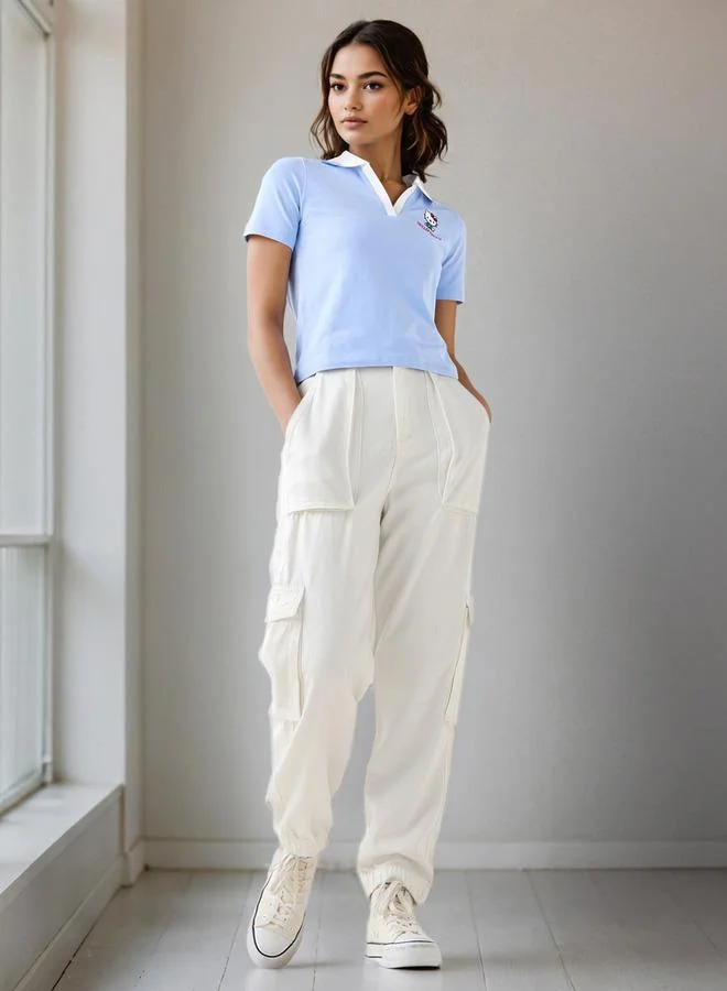 اس بي كاركترز تيشيرت بولو مطرز هالو كيتي